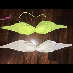 Two Victoria’s Secret bandeau swim tops